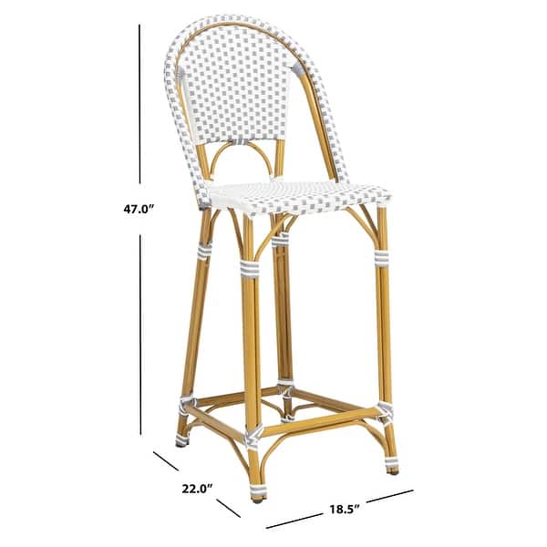SAFAVIEH Outdoor Zaid 30inch Stacking Bar Stool (Fully Assembled) 18