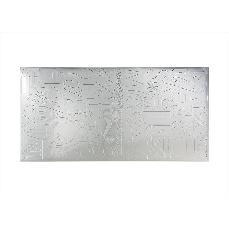 FASÄDE Alphabet 4-foot x 8-foot PVC Wall Panel in Brushed Aluminum - Silver - 4 x 8