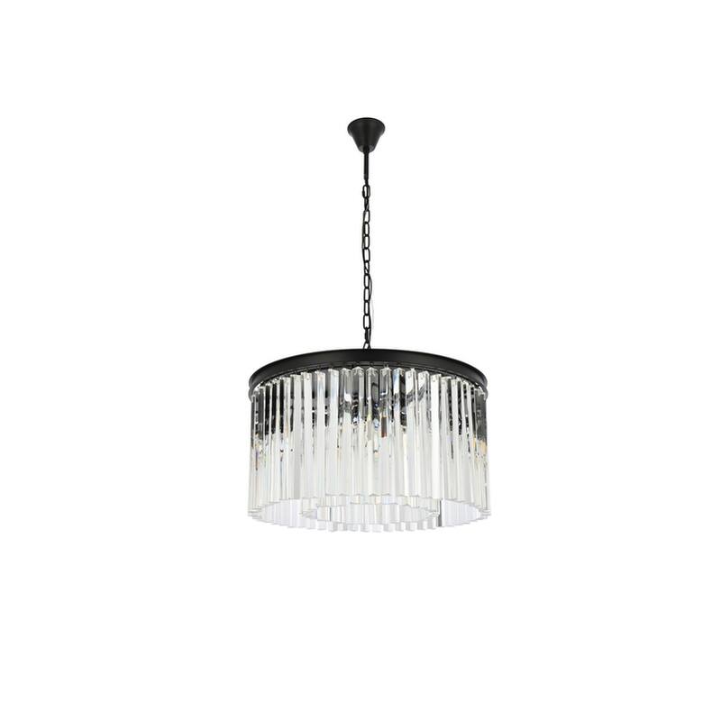 Royce Edge 8-Light Matte Black Chandelier