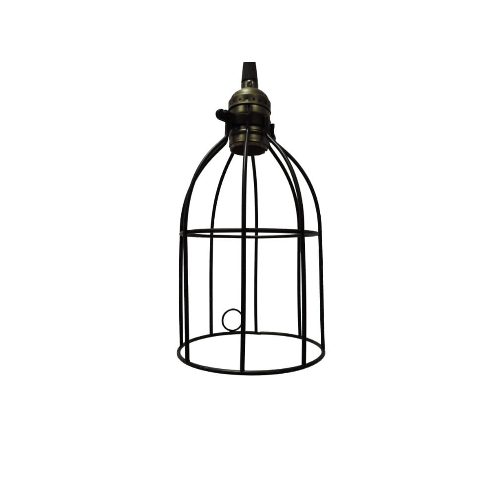 Metal Bird Cage Style Lampshade Chandelier Ceiling Pendant, Black - Chandeliers For Bedrooms by Overstock.com