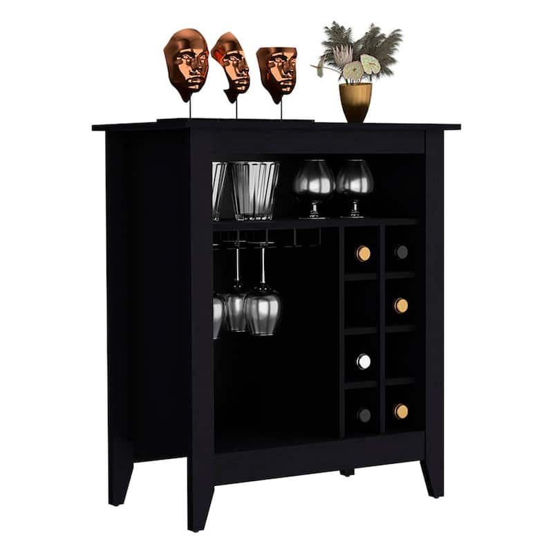 Bar Cabinet Castle With One Open Shelf And Six Wine Cubbies