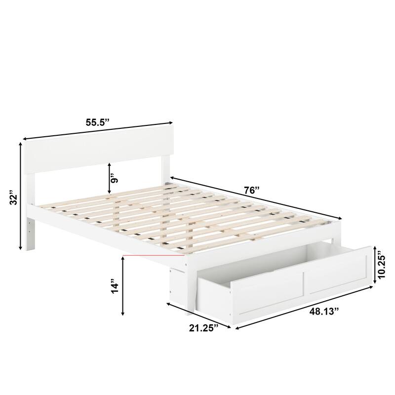 AFI Boston Platform Bed with Foot Drawer