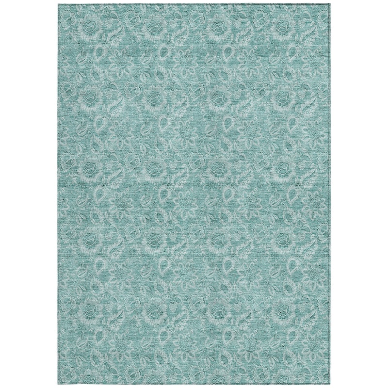 HomeRoots Floral Transitional Rectangle Outdoor Rug