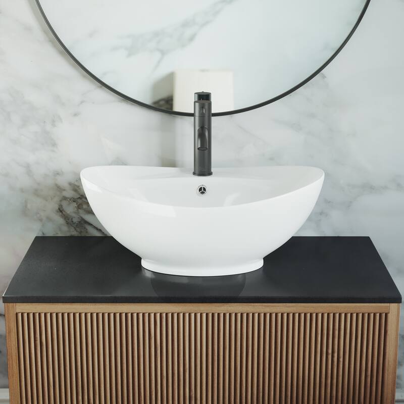 Ivy 23" Oval Ceramic Vessel Sink