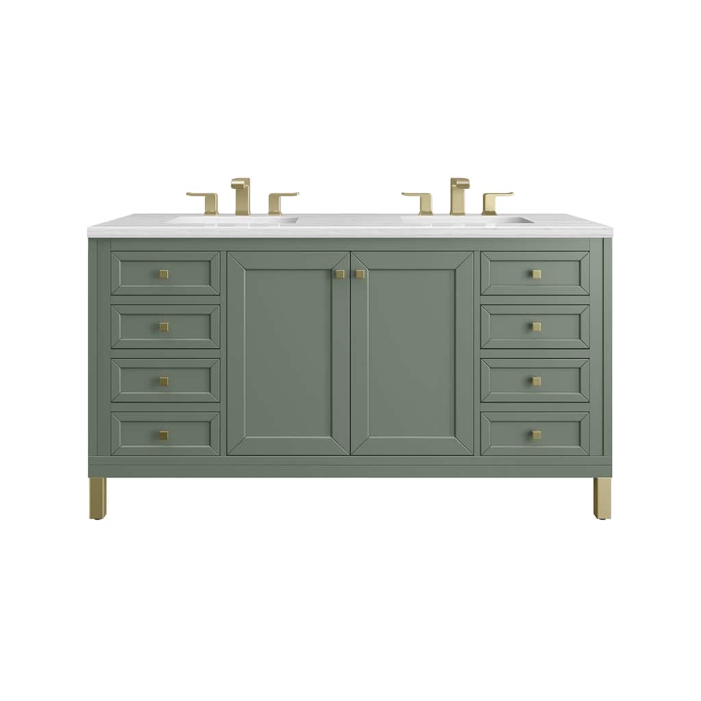 James Martin Vanities Chicago 60" Double Vanity, Smokey Celadon