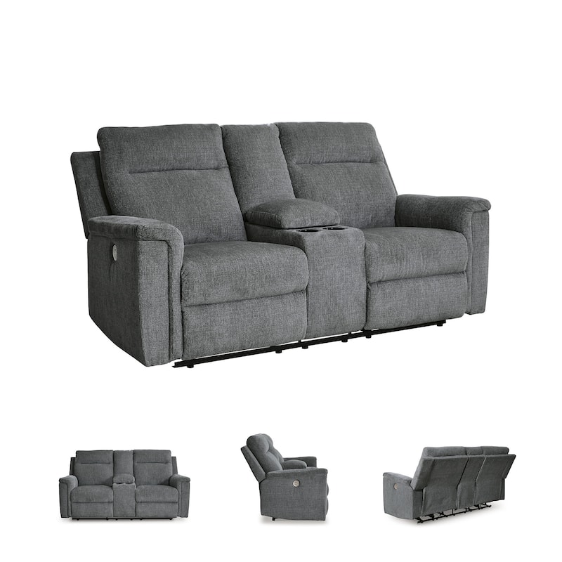 Signature Design by Ashley Barnsana Power Reclining Loveseat with Console