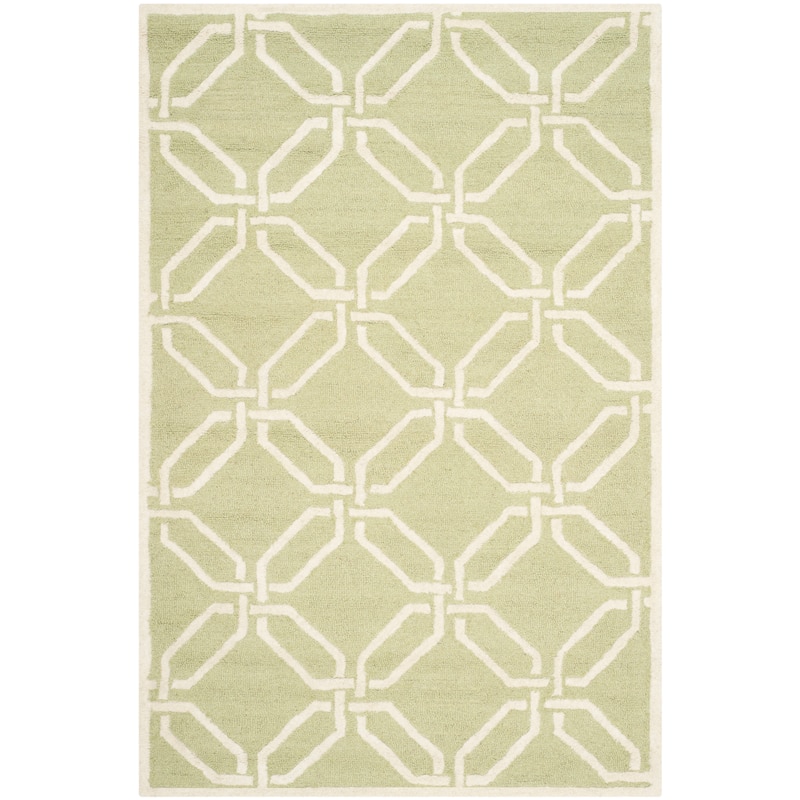 SAFAVIEH Handmade Cambridge Nhung Modern Moroccan Wool Rug - 3' x 5' - Lime/Ivory