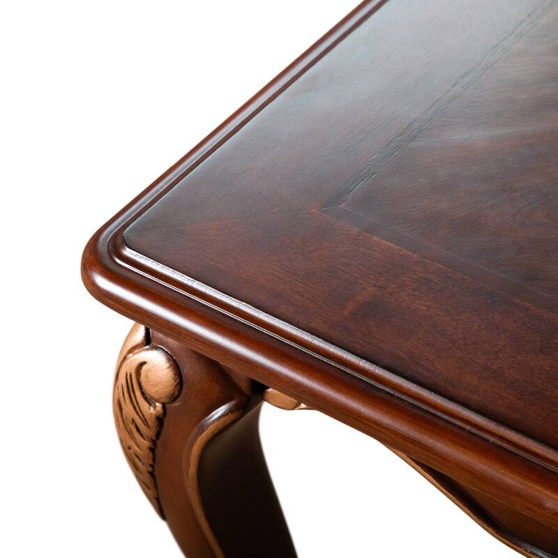 Furniture of America Mirabella Traditional Cherry Solid Wood Coffee Table with Carved Legs