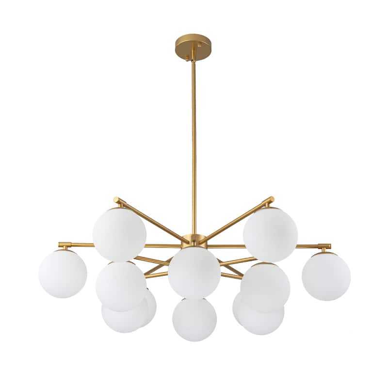 Mid-Century Tiered Milky Glass Globe Sputnik Bubble Ceiling Light