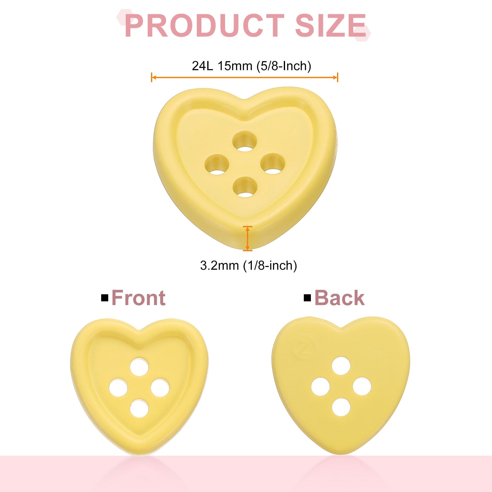Heart Resin Sewing Button, Sweater Buttons for Clothing Garment Knitting Crafts Decoration