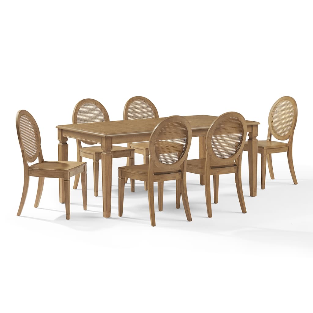Crosley Katia 7-Piece Dining Table Set For 6 With Cane-Back Chairs