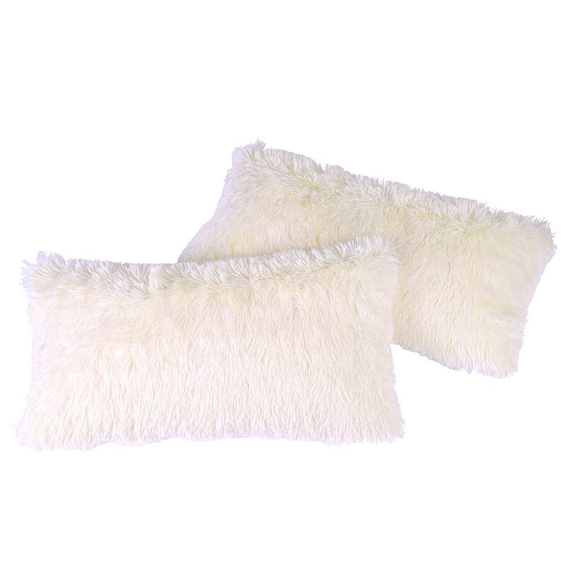 Halsted Shaggy FauxFur Decorative Throw Pillow Cover Set, NO INSERT