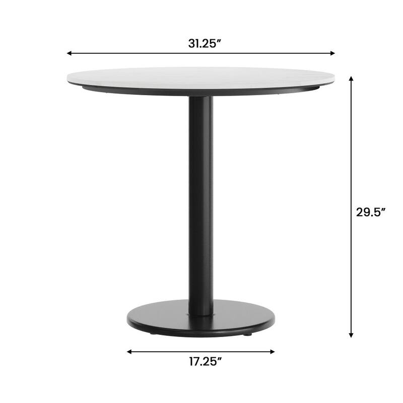 Commercial HPL Tabletop with Table Height Round Base