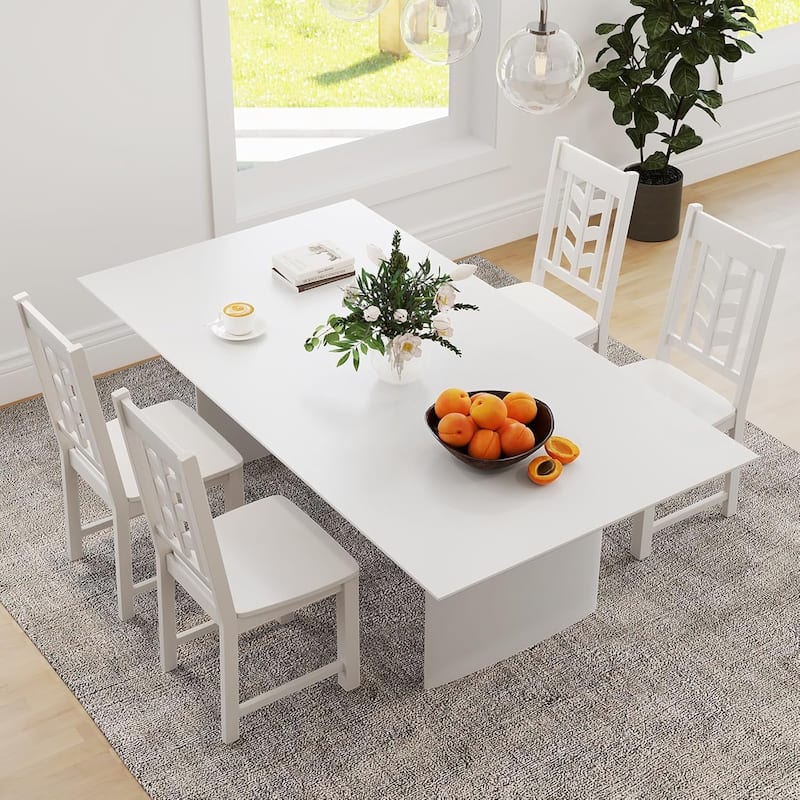 Set of 2/4 Wood Dining Chairs Modern Armless Kitchen Side Chairs