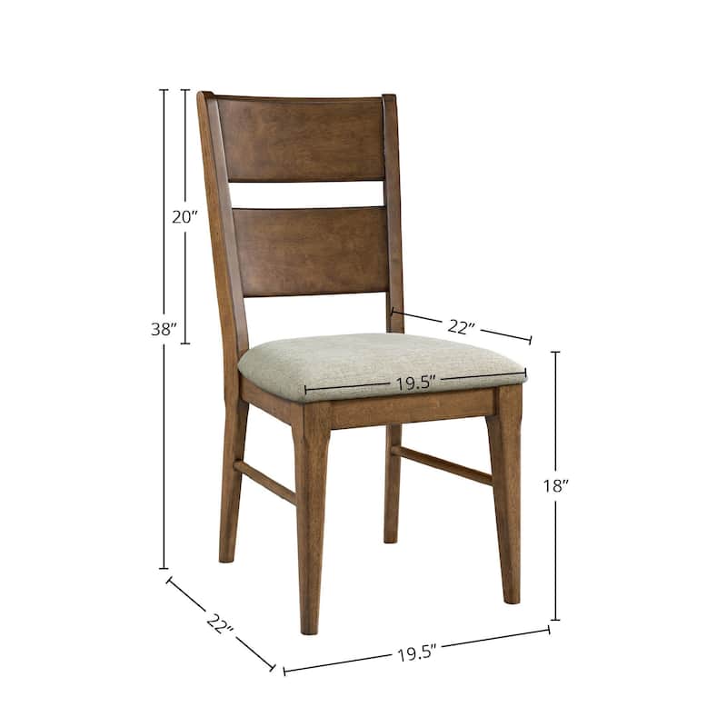 Koloa Upholstered Ladder Back Dining Chair, Honey (Set of 2)