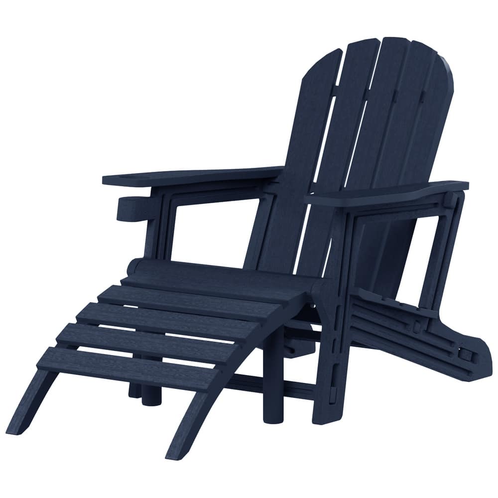 Coastline Outdoor Poly Adirondack Chair with Ottoman