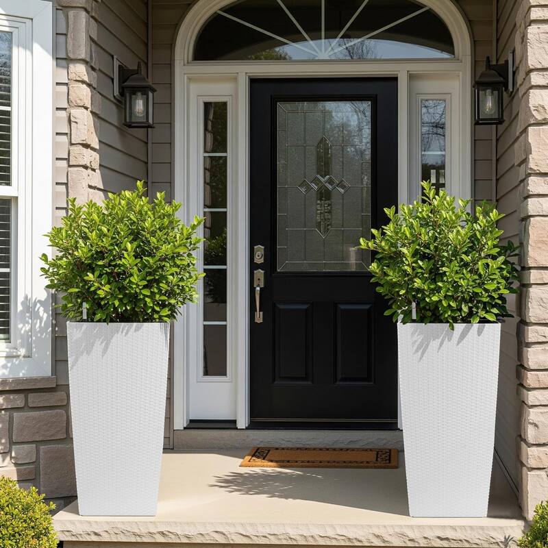 30" Tall Large Flower Pots Planter with Self-Watering Drainage Holes Inner Trays, Indoor Outdoor Plant Pot