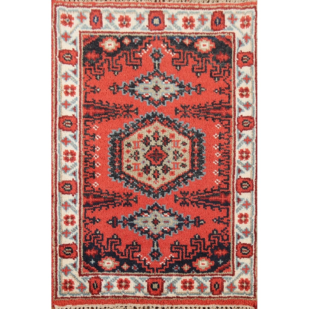 Viss Indian Accent Rug Handmade Wool Carpet - 2'0"x 3'0"