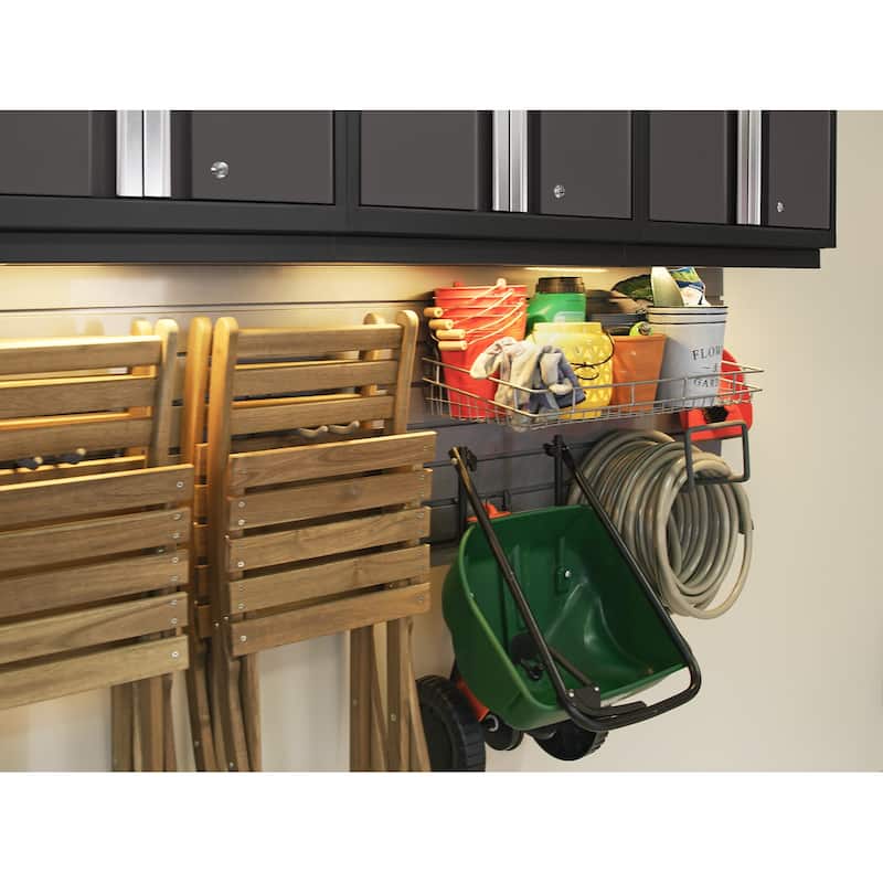 NewAge Products Bold Series Gray 9 Piece Garage Cabinet Set - Integrated Display Shelf