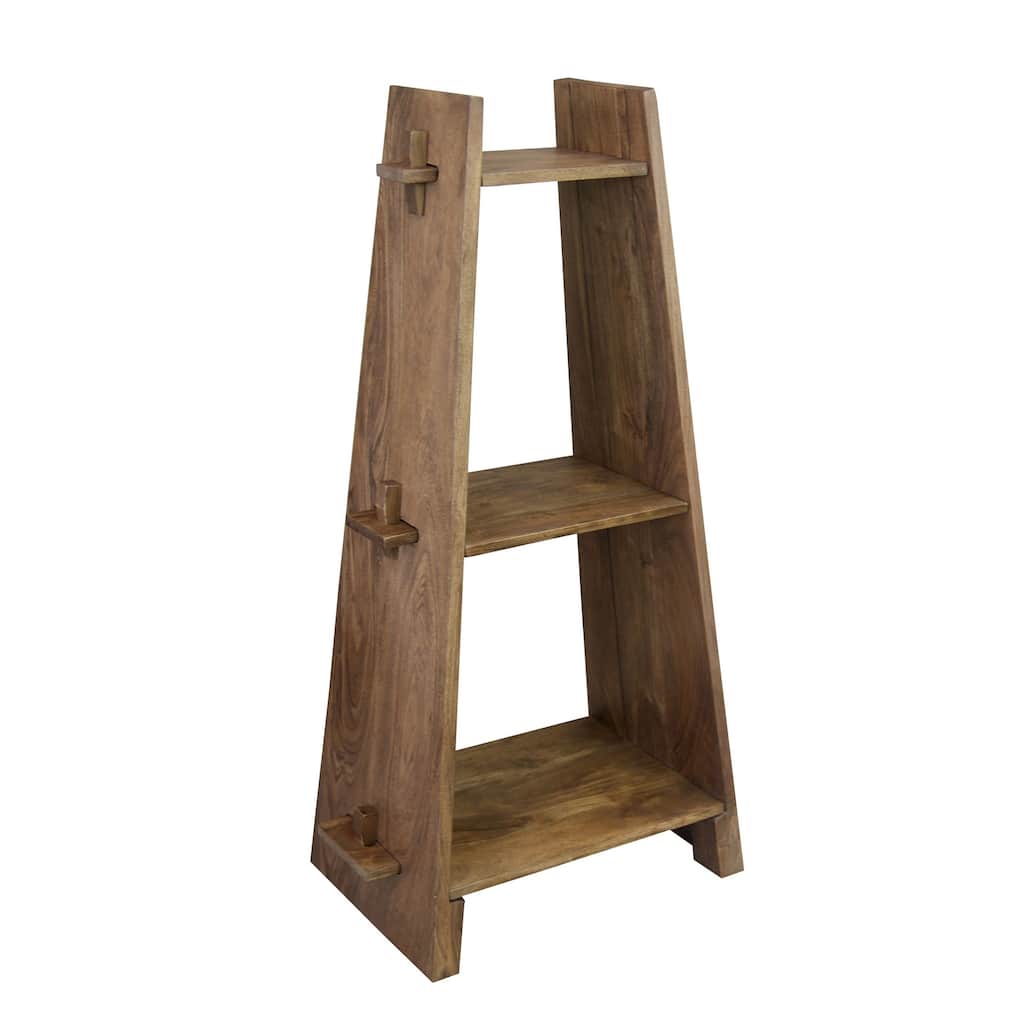 Solid Acacia Wood 3 Tier A-Frame Bookcase