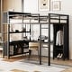 preview thumbnail 5 of 9, Metal Loft Bed with Wardrobe And L-Shaped Desk