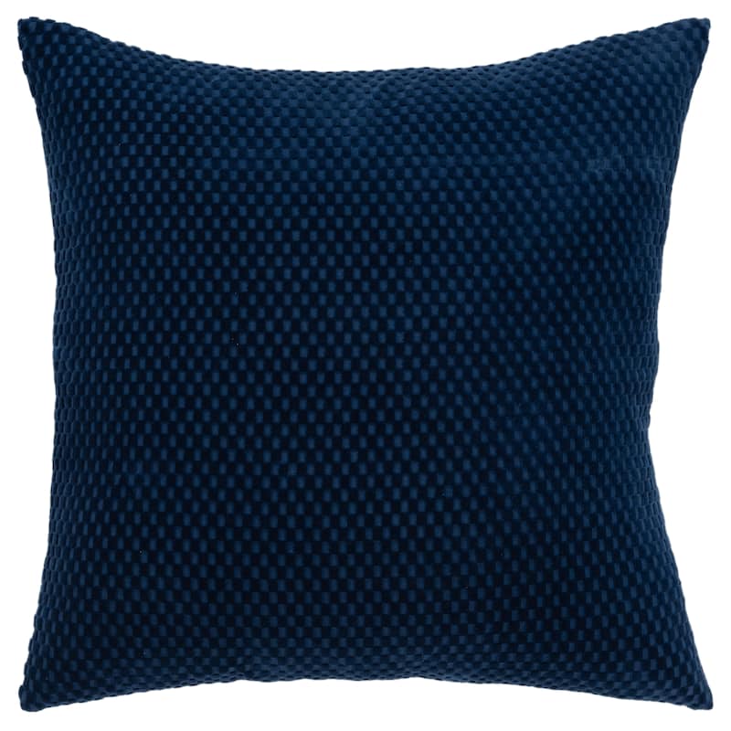 Rizzy Home Transitional Poly Filled Decorative Pillow 20" x 20" - Deep Dark Blue