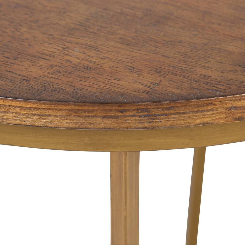 Kate and Laurel Solvay Wood and Metal Side Table.