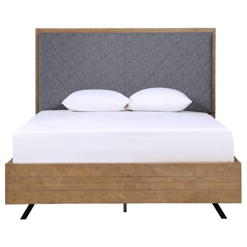 Taylor Contemporary Wood Panel Bed Light Honey Brown