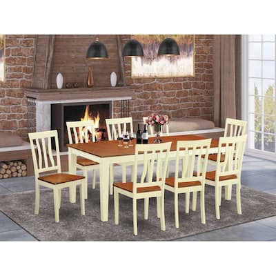 8-Seat Kitchen Dinette Table Set - Retro Renaissance Design - Wood Chairs Included