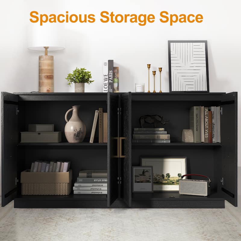Buffet Cabinet with Doors and Adjustable Shelves