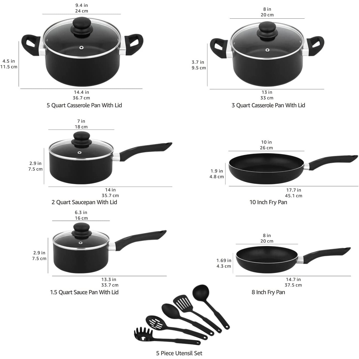 8-Piece ScratchDefense Nonstick Cookware Set