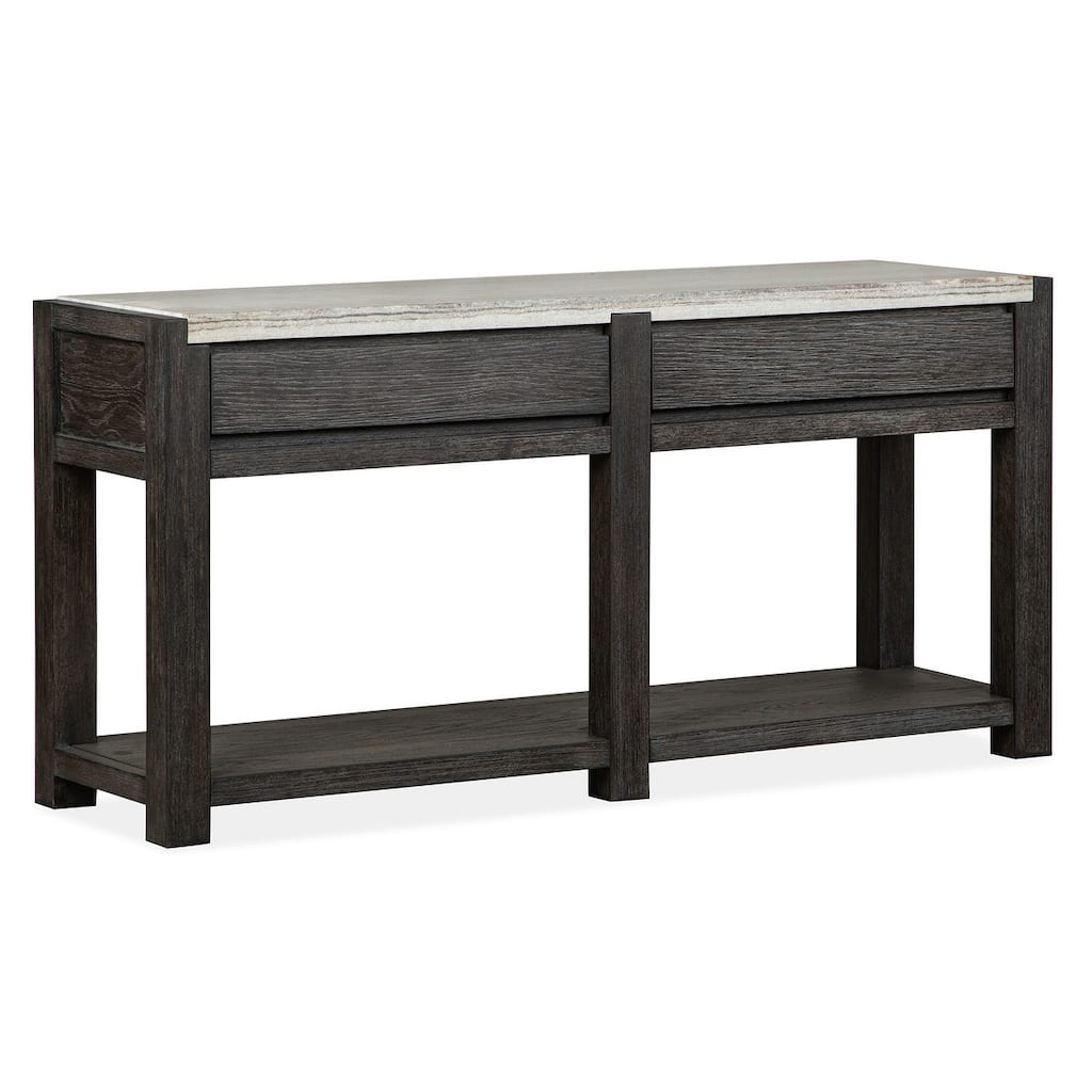 Magnussen Home Plum Creek Ravenwood Black Rectangular Sofa Table - 56''W x 17''D x 28''H