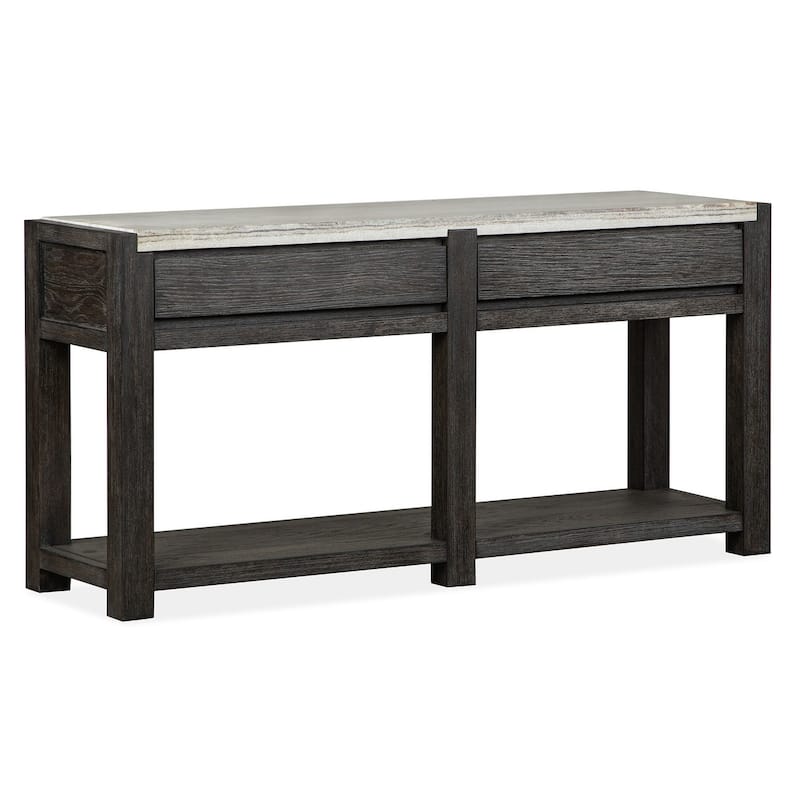 Magnussen Home Plum Creek Ravenwood Black Rectangular Sofa Table - 56''W x 17''D x 28''H - 56''W x 17''D x 28''H