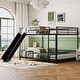 preview thumbnail 3 of 18, Full over Full Size Metal Bunk Bed with Slide and Guardrails,,Industrial Minimalist Metal Bed聽