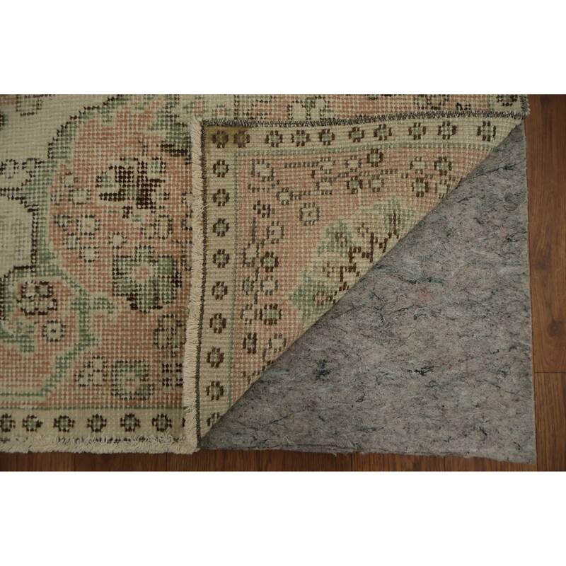 Hand Knotted Oriental 100% Wool Carpet Transitional Floral Beige & Ivories Anatolian Area Rug - 9' 2'' X 5' 3''