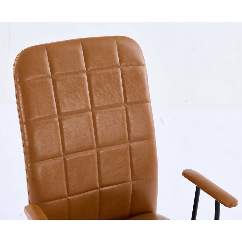 PU leather office chair, with armrest, high backrest, soft foam seating, 360 degree swivel, adjustable gaslift