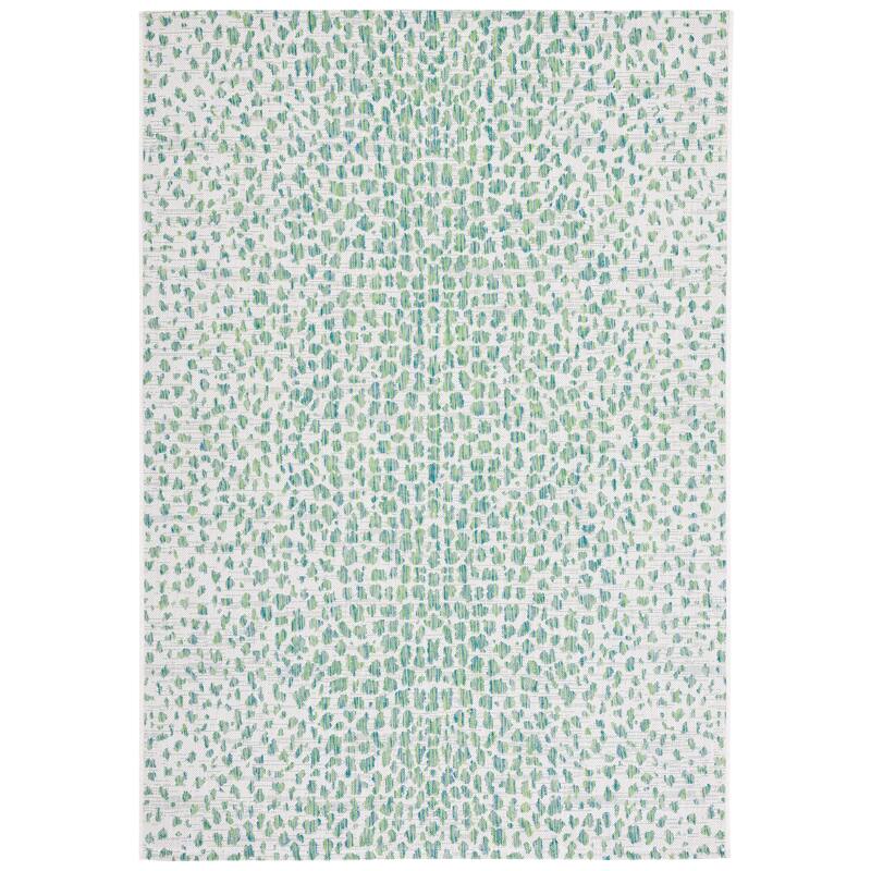 SAFAVIEH Courtyard Ruta Indoor/ Outdoor Waterproof Patio Backyard Rug - 2' x 3'7" - Ivory/Green