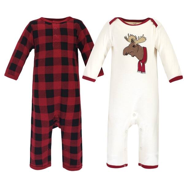 slide 1 of 1, Touched by Nature Baby Unisex Holiday Pajamas, Baby Moose, 3-6 Months 0-3 Months - Moose