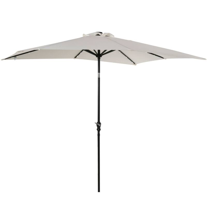 8.8ft Solar LED Patio Umbrella with Tilt and Crank System for Garden Deck Balcony or Backyard - 8.8' L x 6.7' W x 8.1' H