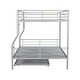 preview thumbnail 16 of 25, Industrial Modern Full XL Over Queen Metal Bunk Bed with Trundle, Save Space or Split Into 2 Beds, Crafted For Safety, Black
