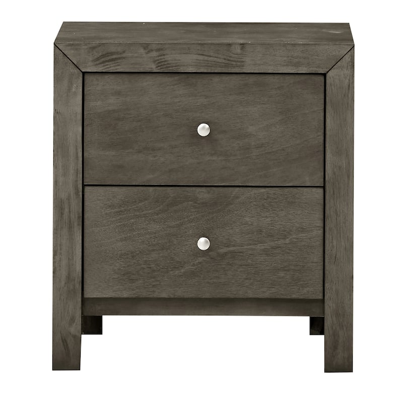 2-Dovetail Drawer Wooden Nightstand - 25" - Gray