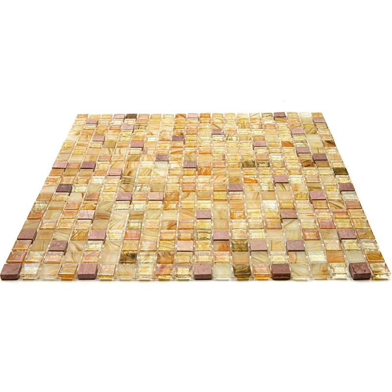 Apollo tile 12" x 12" Mingles Glossy Beige Pearl Glass Tile (18.69 sq ft/case) - 20 Pack
