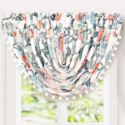 Copper Grove Ayacucho Botanical Print Waterfall Swag Valance - 52 x 18 - 52'' width x 18'' length