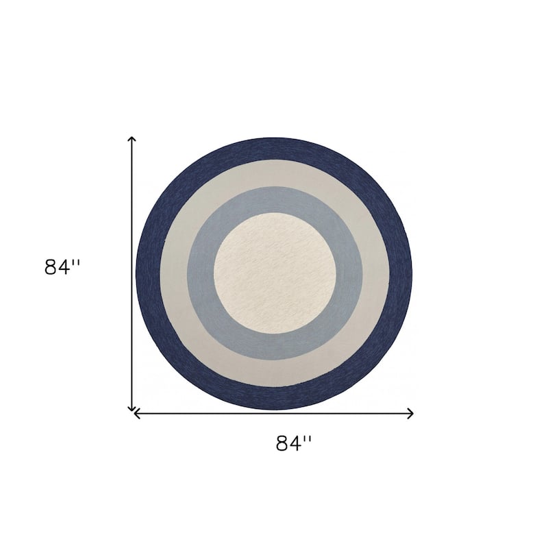 Dalo Classic Tone Weather Resistant Timeless Grace Hand-Woven Round Outdoor Rug - 7' Round