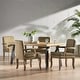 preview thumbnail 21 of 38, Drouin Upholstered Dining Chair (Set of 4) by Christopher Knight Home Natural + Dark Beige
