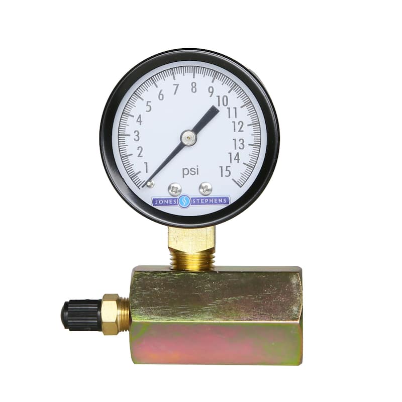 Jones Stephens G64015 2" 15 PSI Gas Test Gauge Assembly - Natural