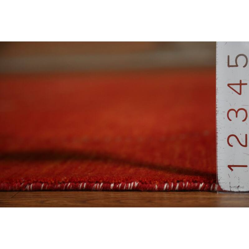 Hand Knotted Oriental 100% Wool Carpet Tribal Tribal Oranges & Rust Gabbeh Area Rug - 9' 7'' X 8' 3''