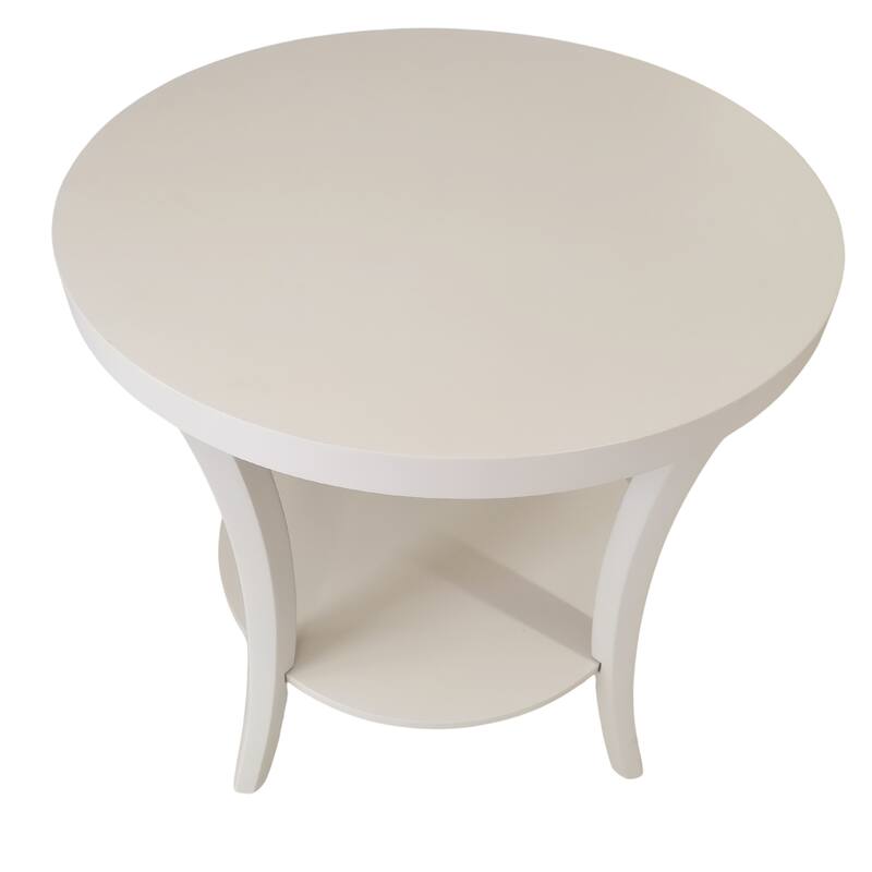 Roundhill Furniture Perth Contemporary Round Shelf End Table