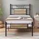 preview thumbnail 13 of 19, VECELO Industrial Kids Bed Frame with Wood Headboard,Twin Size Bed Set of 2