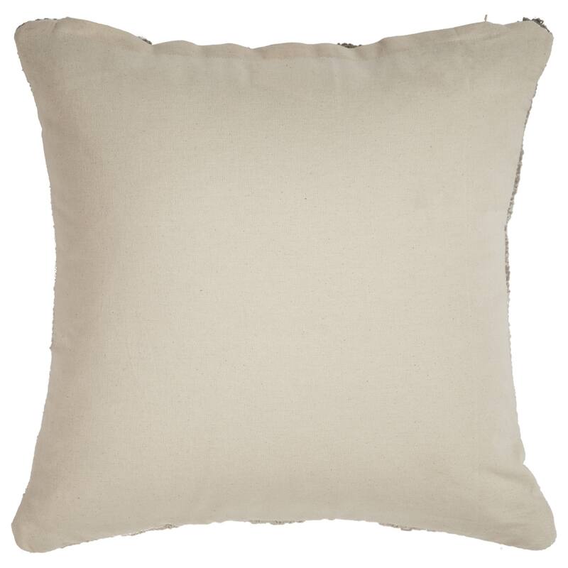 Handwoven Textured Geometric Square Throw Pillows - 18" - Gray and Beige - Set of 2